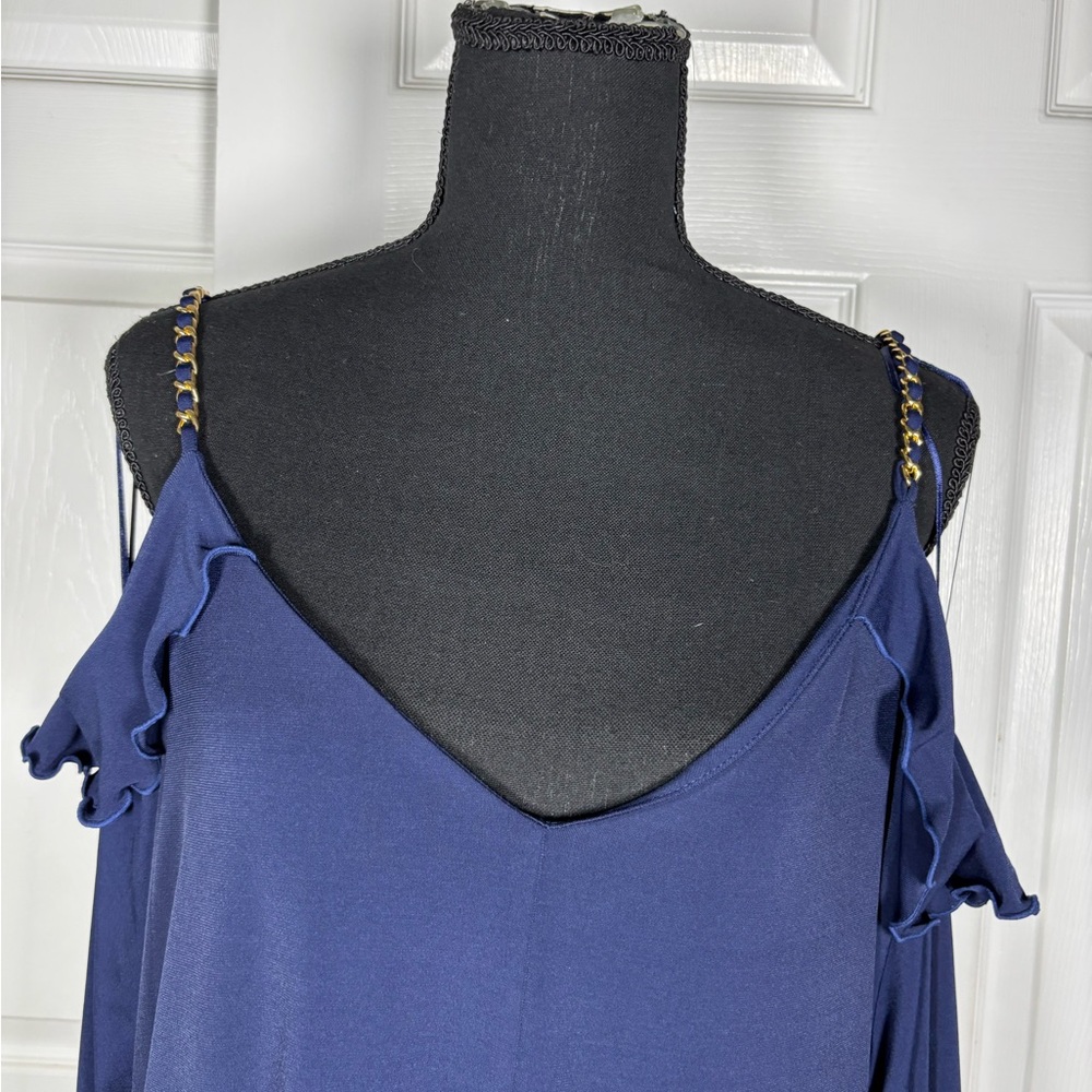 Michael Kors Navy Cold-Shoulder Long Sleeve Dress - Picture 4 of 14